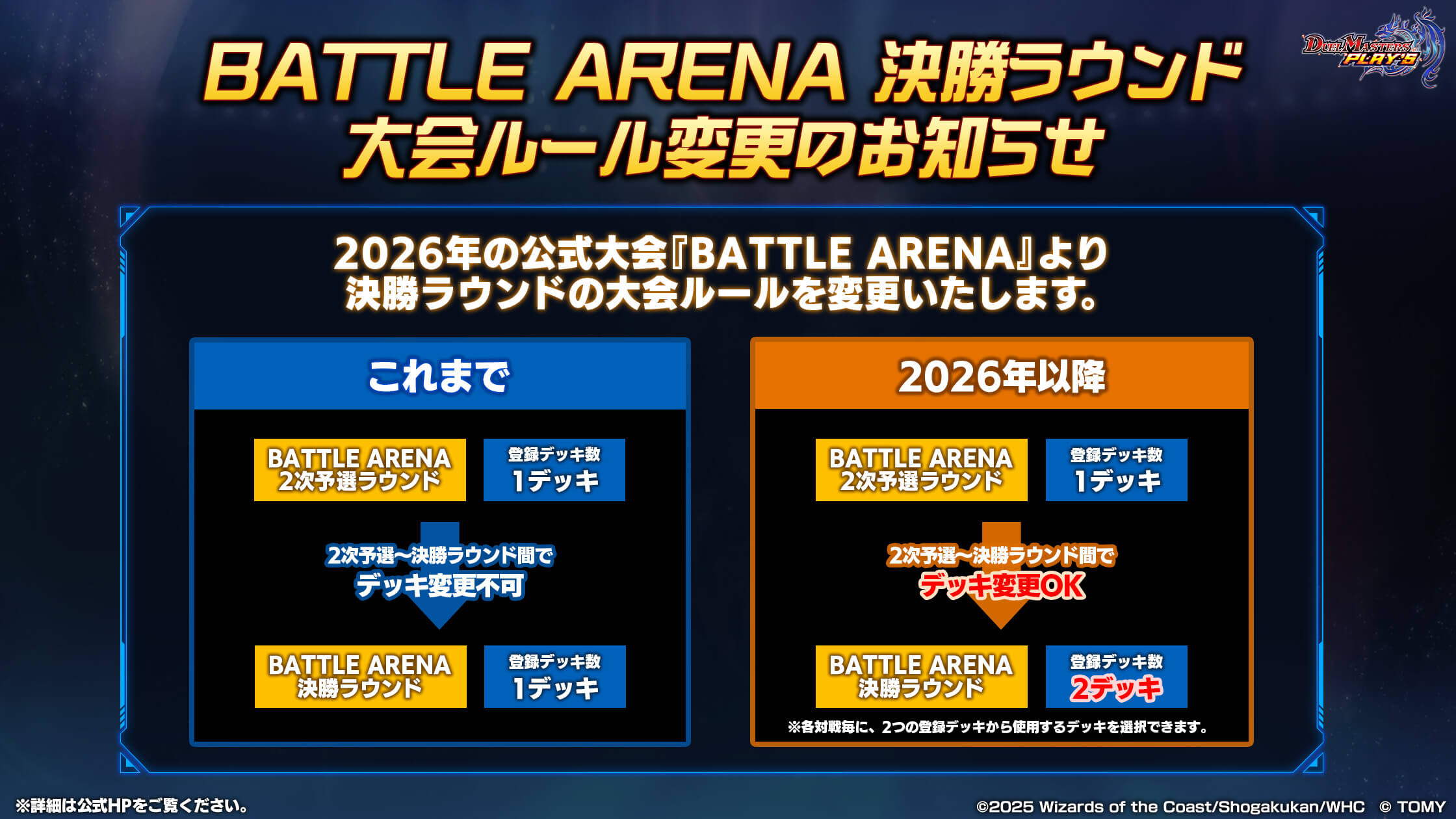 BATTLE ARENA 決勝ラウンド 大会ルール変更のお知らせ